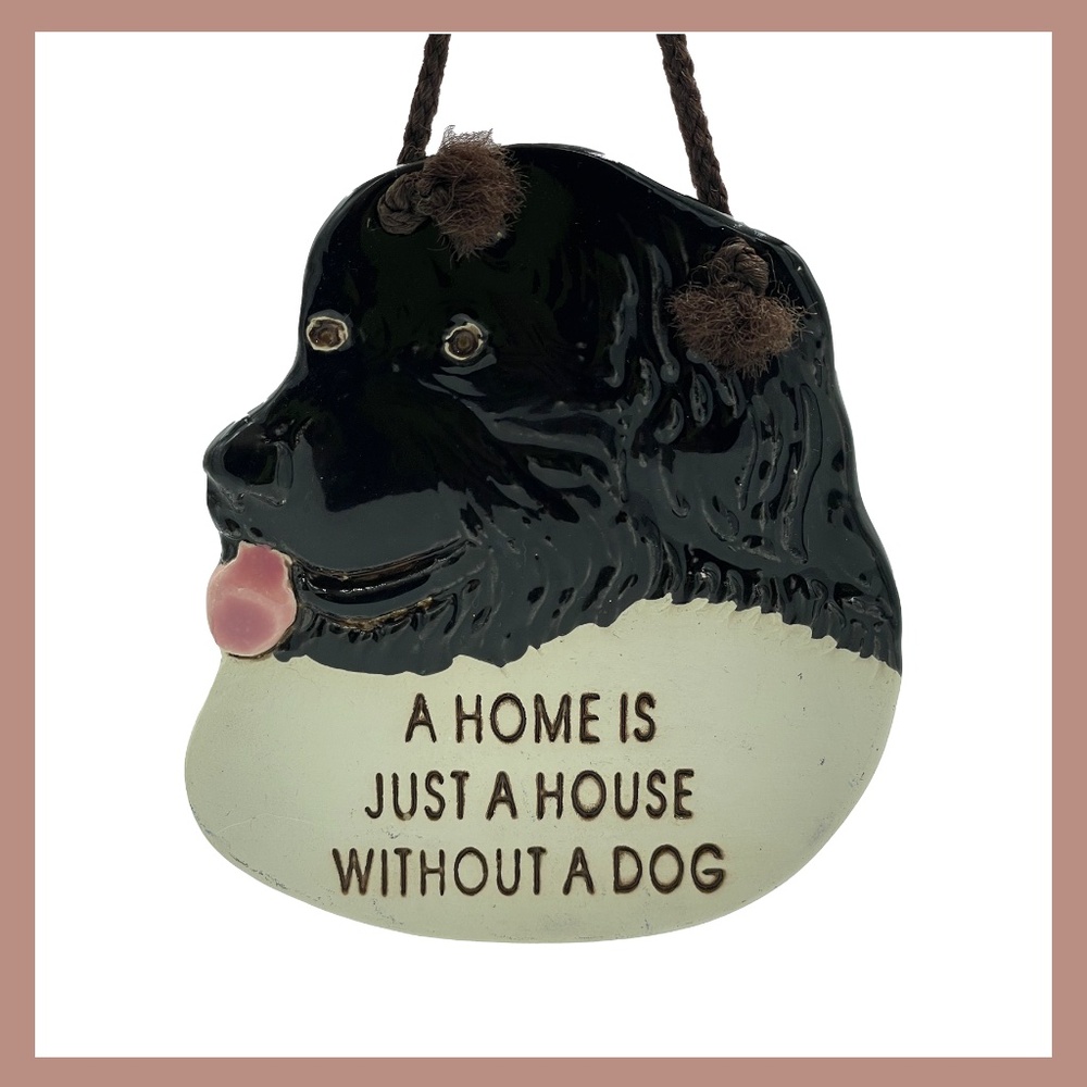Vintage Smoky Mountain Pottery Lab Dog Ceramic Sign Wall Hanging Studio Art